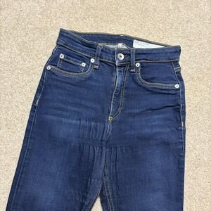 Rag & Bone Jeans Womens 24 24x27 Blue High Rise Ankle Skinny Dark Wash Denim